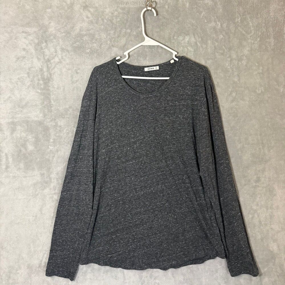 Buck Mason Men's XL Charcoal Gray Slub Long Sleeve Crewneck T-Shirt